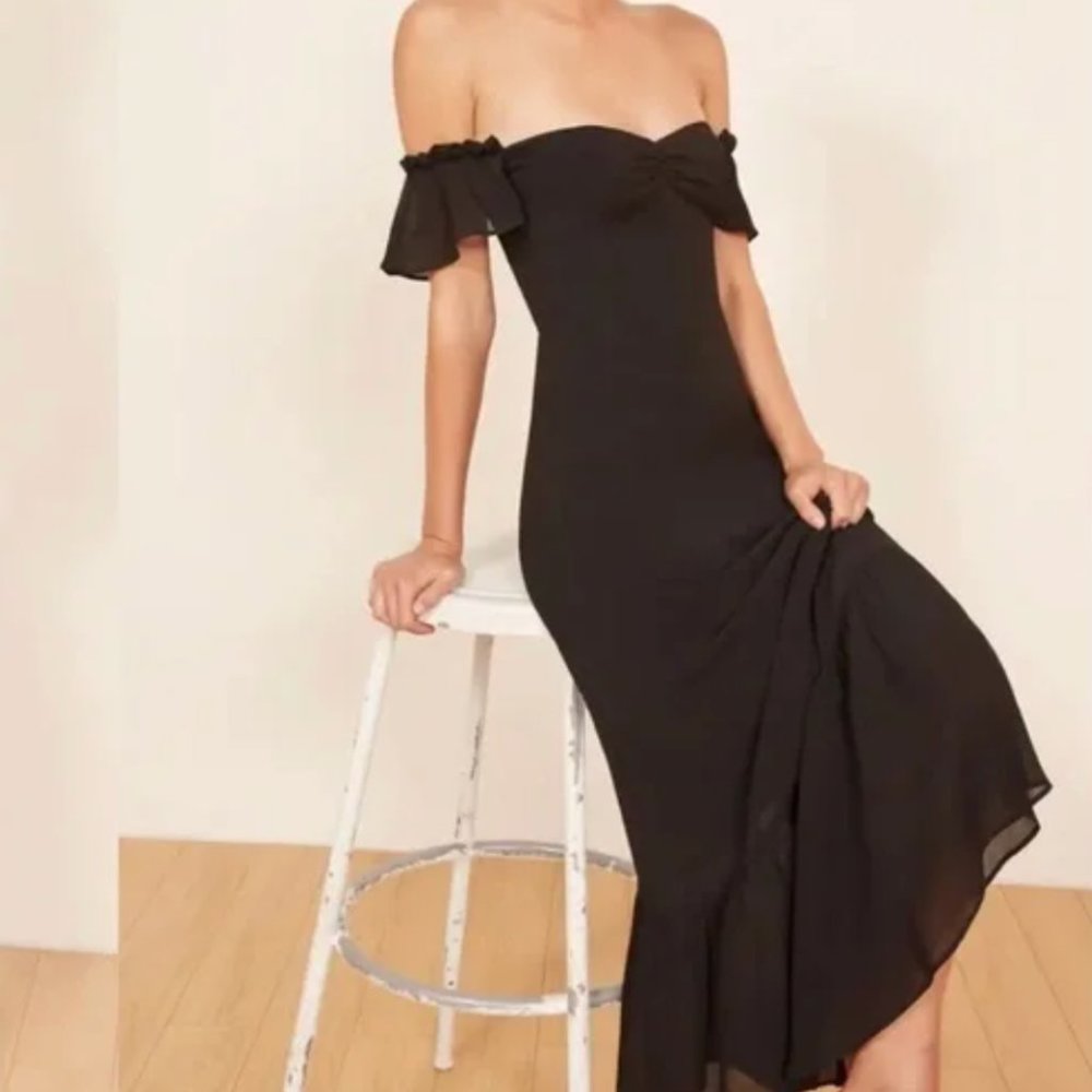 Reformation Black Butterfly Dress